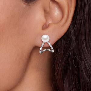 Élégantes boucles d'oreilles clous en argent S925 avec perles de coquillage, bijoux de luxe en zircon en forme d'éventail pour femme, cadeau de mariage ou d'anniversaire - Product Image 3