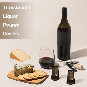 Couvertures de bouteilles d'alcool noires Couvertures de <span class=keywords><strong>bec</strong></span> <span class=keywords><strong>verseur</strong></span> Toppers de barre pour bouteilles Distributeur universel de <span class=keywords><strong>bec</strong></span> translucide anti-poussière - Product Image 2