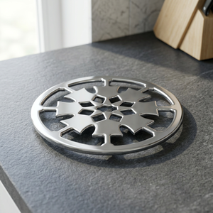 Trivet metálico para ollas calientes, trivet decorativo de latón, trivet redondo de metal para ollas calientes, trivet redondo de acero inoxidable, trivet resistente al calor - Product Image 2