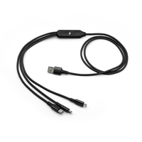 Nouveau câble USB 3-en-1 lumineux à LED avec logo personnalisable – Cadeau promotionnel et d'affaires – Meilleure vente – Câbles de données portables pour iPhone 17 Pro Max.
