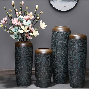 Vase <span class=keywords><strong>en</strong></span> céramique du sol au plafond, vase à fleurs séchées, glaçure colorée, vase <span class=keywords><strong>en</strong></span> poterie de style europé<span class=keywords><strong>en</strong></span> moderne, décoration de salon - Product Image 1