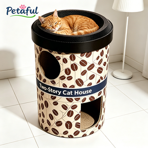 Petaful Classic Grande griffoire <span class=keywords><strong>pour</strong></span> <span class=keywords><strong>chat</strong></span> <span class=keywords><strong>en</strong></span> forme de pot à café à double niveau et maisonnette cachette, <span class=keywords><strong>en</strong></span> <span class=keywords><strong>carton</strong></span> durable et écologique, espace de jeu <span class=keywords><strong>pour</strong></span> <span class=keywords><strong>chat</strong></span> - Product Image 5