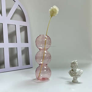 Usine À La Main Trois Boules Cylindrique Vase En Verre Vase <span class=keywords><strong>De</strong></span> Bureau Pièce Décorative Arrangement <span class=keywords><strong>De</strong></span> Fleurs Vase En Verre - Product Image 1
