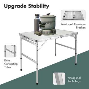 Fábrica Direct <span class=keywords><strong>Folding</strong></span> Camping <span class=keywords><strong>Table</strong></span>, mesa portátil leve ao ar livre com pernas ajustáveis de alumínio - Product Image 3