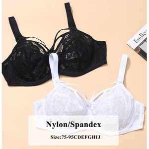 Soutien-gorge respirant en dentelle ajourée pour femmes, bretelles larges antidérapantes, armature en acier, soutien-gorge à armatures, 4 rangées, 3 crochets, tricot uni, pour grandes poitrines - Product Image 4