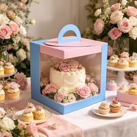 Boîte à dessert mignonne couleur macaron, gaufrée, aseptique, 11*9*10cm, carrée, en carton blanc, pour mini gâteaux, cupcakes, pâtisseries et friandises