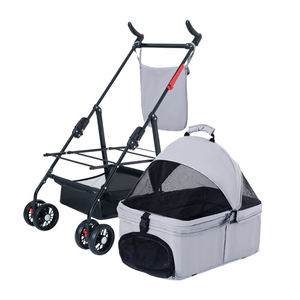 कई कार्य पालतू स्ट्रेलर दोहरी-व्हील शॉक अवशोषित पोर्टेबल आउटडोर पालतू वैगन - Product Image 4