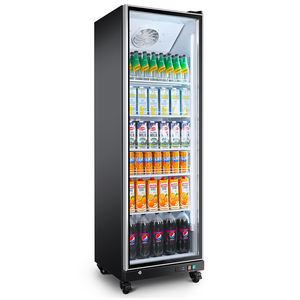 Two Door Black Beer and Wine Vertical Beverage Chiller Fridge Refrigerator Drink Display Showcase Bar Display Air Cooling - Product Image 1