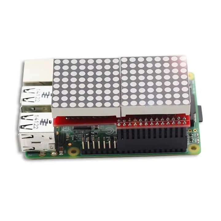 LED Matrix Board for Raspberry PI B/B+ Based on MAX7219 Driver and Two ...