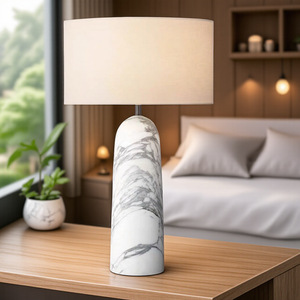 Marble Table Lamp E27 LED Switch <b>Control</b> <b>USB</b> Powered Simple Design Bedroom Living Room - Product Image 2