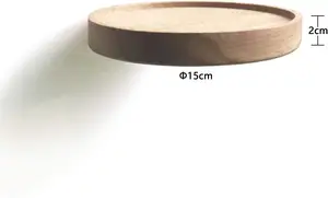 Estante de Pared Redondo de Madera, Estantes Colgantes de Madera, Decoración de Pared, Juego de 2 - Product Image 2
