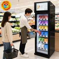 Distributeur automatique de produits surgelés avec détection de poids, armoire congélateur intelligente, écran LCD 22 pouces, 4 étages, 8 paniers, paiement par carte, libre-service