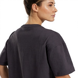 Wholesale Women's Oversized Drop Shoulder <b>T</b>-<b>Shirt</b> 100% Cotton Casual Loose Fit Tee OEM ODM Custom Logo Private Label Manufacture - Product Image 6