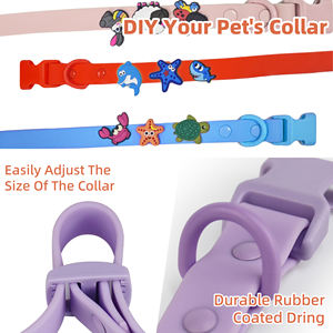 <span class=keywords><strong>Collar</strong></span> de Mascota Moderno y Personalizable DIY de PVC Plástico Impermeable para Perro y Gato, Ajustable, Lavable y de Caucho de Silicona con Dijes - Product Image 4