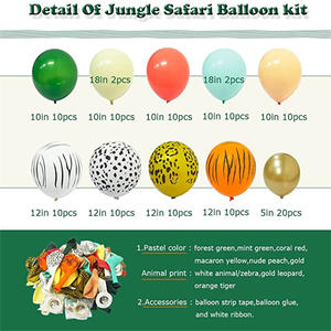 Jungle ballon guirlande imprimé animal ballon Tropical Hawaiian Woodland Zoo thème fête d'anniversaire bébé - Product Image 5