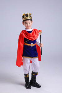 Ensemble de costume de prince <span class=keywords><strong>bleu</strong></span> pour garçons, enfants, prince royal, fête d'Halloween, cosplay avec cape, tenue et accessoires - Product Image 3