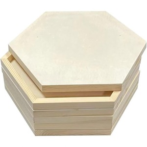 Hexagonal Wooden Craft Set <b>DIY</b> Painting Template Pine Wood Educational <b>Kit</b> For Home Use - Product Image 1