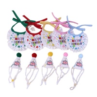 Ensemble de chapeaux d'anniversaire pour animaux de compagnie avec sangle réglable, décorations pompons, kit de costume pour photos d'anniversaire de chiots et chatons