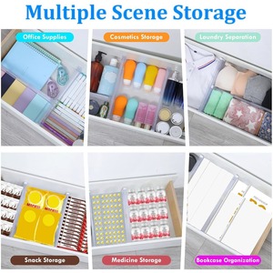 Clear Expandable <b>Drawer</b> Divider PP <b>Plastic</b> Adjustable <b>Drawer</b> Organizer Transparent Storage Tray for Clothes Jewelry Tools - Product Image 2