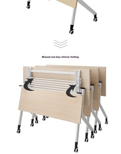 Moderno tavolo da allenamento Mobile combinazione lungo istituto di istruzione Splicing conferenza scrivania pieghevole per aula - Product Image 6