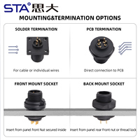 Conector Impermeable LTW Tipo Bayoneta Macho/Hembra para Montaje en Panel Frontal/Trasero, Receptáculo para Soldadura en PCB, 2, 3, 4, 5, 6, 8 Pines