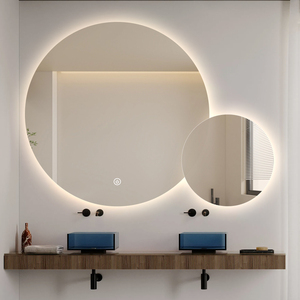 Bolen-lámpara de <span class=keywords><strong>espejo</strong></span> led de diseño de lujo, <span class=keywords><strong>espejo</strong></span> <span class=keywords><strong>redondo</strong></span> iluminado para pared de <span class=keywords><strong>baño</strong></span>, con luces alrededor del borde - Product Image 1