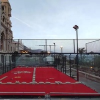 Özelleştirilebilir Renkli Açık Hava Sporları Panoramik Padel Kortu Çelik ve Cam Tenis Kortu Ekipmanları SSG Marka Model SUPER100