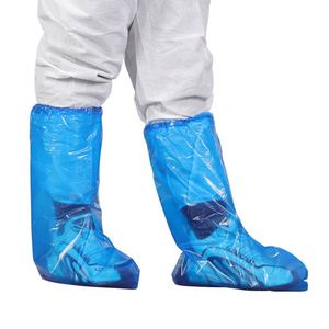 Boys PE <b>Disposable</b> Protective <b>Shoe</b> <b>Covers</b> High Tube Long Booties Waterproof Anti-Slip Wear-Resistant Transparent Dustproof - Product Image 4