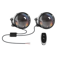 Promotion Usine : Phares LED de Voiture à 6 Modes, Feux de Brouillard Dynamiques Clignotants, Yeux de Diable, Lentille de Projecteur, Accessoires d'Éclairage Automobile