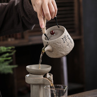 Service à thé en céramique japonais rétro de 200 ml, théière en porcelaine écologique anti-brûlure pour café et boissons