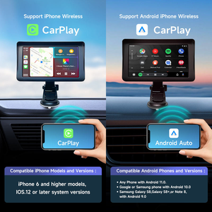 Autoradio portable sans fil 7 pouces avec écran GPS CarPlay Android Auto et caméra de recul - Product Image 2
