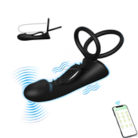 Vibromasseur anal double pour couples, Godemiché à harnais avec anneau pénien, 10 modes de vibration, Godemiché anal pour couples, Jouets sexuels pour adultes