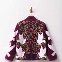 Blouson d'hiver en velours Suzani fait main, col en V, doublure en coton respirante, séchage rapide, taille unique, vêtement ethnique B2B