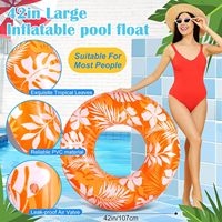 Bouées de piscine pour adultes, grandes flotteurs gonflables, feuilles tropicales, anneaux de piscine gonflables, anneaux de natation colorés