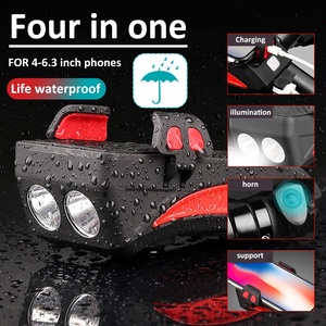 Lampe avant de vélo de montagne VTT rechargeable par USB avec affichage de puissance, klaxon et fonction de lampe torche - Product Image 4