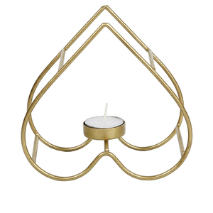 Portavelas de Metal Dorado, Decorativo, Geométrico, en Forma de Gota, de Hierro, Moderno, Centro de Mesa, Decoración para el Hogar, Regalo - Product Image 1