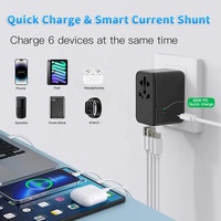 Worldplug GaN 65W Chargeur rapide Convertisseur de sortie Prise murale intelligente Adaptateur de voyage universel