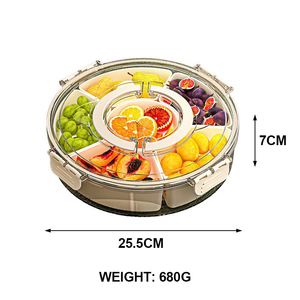 Contenitore Rotondo Girevole per Alimenti in PET, <span class=keywords><strong>Scatola</strong></span> Sigillata per Snack e Frutta con Manico - Product Image 4