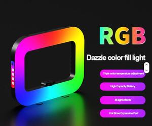 Kit vidéo pour smartphone <span class=keywords><strong>avec</strong></span> lumière, batterie 8000 mAh, LED RGB portable, idéal pour la caméra, <span class=keywords><strong>TikTok</strong></span>, YouTube, le maquillage et le vlogging - Product Image 3