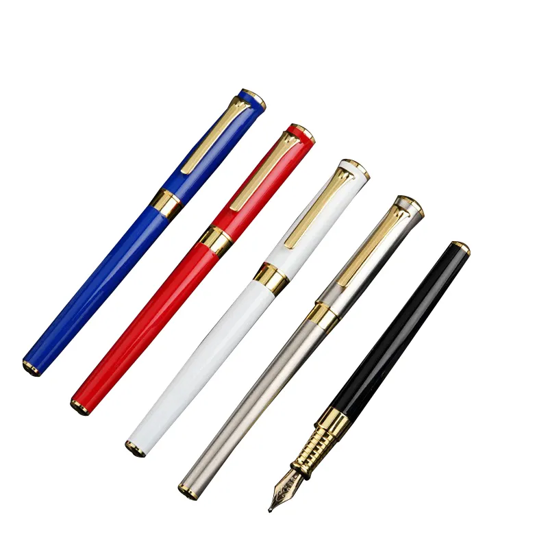 Factory Hot Sale High-end Metal Fountain Pen with Custom Logo Ink Pen for Business Promotion Gift Pen