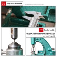 Machine à riveter manuelle pour œillets et boutons, avec moule de poinçonnage pour boucles à quatre boutons, pour présentoirs en X à pied simple et double - Source entièrement manuelle