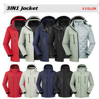 Veste Softshell Unisexe 3-en-1 de Haute Qualité, Imperméable, Écologique, Coupe-Vent, Tissu Formel à Capuche pour l'Hiver et la Randonnée en Extérieur