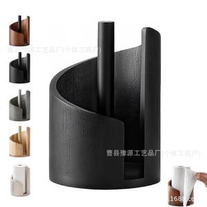 Wooden Tissue Holder Toilet <b>Paper</b> Holder Round Base Multi Function Home Storage <b>Kitchen</b> Decorative Item - Product Image 2