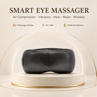 Masseur oculaire intelligent en gros avec musique Bluetooth et thérapie chauffante pour un meilleur sommeil, lunettes pliables sans fil pour le soin des yeux et appareil de massage