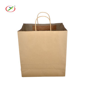 Reciclado Kraft marrón SOS de <span class=keywords><strong>saco</strong></span> bolsa de papel con <span class=keywords><strong>mango</strong></span> plano - Product Image 1