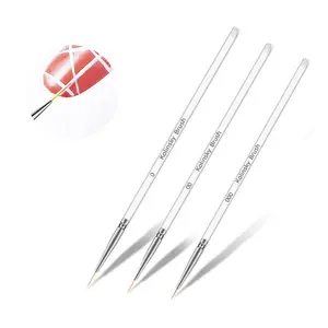 3Pcs/Set Kolinsky Gel Nail Art Line Painting Brushes Crystal Acrylic Thin Liner Drawing Pen Nail Art Manicure Tools Set