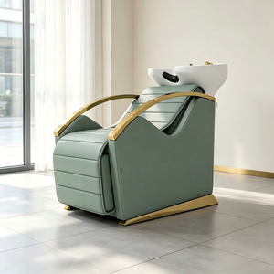 Sillón de Masaje Eléctrico de Lujo para Salón de Belleza, Color Marrón, con Cuero PU, Resistente, para Lavado de Cabello, para Spa/Salón - Product Image 2