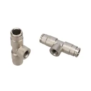 1/8 "Rosca fêmea para 3/8" Conector de Interface de Conexão de Tubo de 1/8 "Rosca Bocal Da Bruma Tee Adaptadores 9.52mm Acoplamentos de Tubos