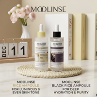 Ampoule de riz noir de soins de la peau coréens de marque privée + ampoule de riz blanc: Essence d'élimination des points noirs et de la peau morte pour le visage et le corps