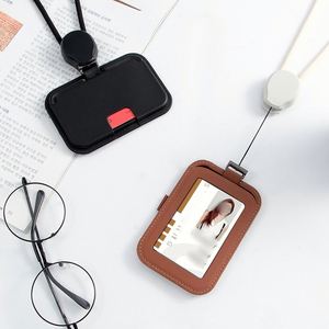 X418 High Quality PU Leather Id Card <b>Holder</b> With Lanyard Retractable <b>Badge</b> Reel <b>for</b> Banking Law Firms Investment - Product Image 3